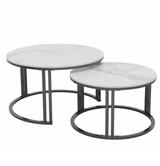 Interior Ave Premier Nested Coffee Table Set — Sintered Stone with Metal Frame — Allure Home Collections