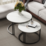 Interior Ave Premier Nested Coffee Table Set — Sintered Stone with Metal Frame — Allure Home Collections