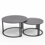Interior Ave Premier Nested Coffee Table Set — Sintered Stone with Metal Frame — Allure Home Collections
