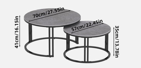 Interior Ave Premier Nested Coffee Table Set — Sintered Stone with Metal Frame — Allure Home Collections