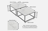 Mooroolbark Nesting Coffee Table 2pcs, White Marble and Black