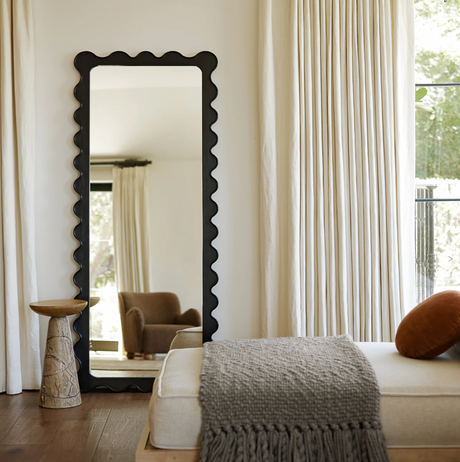 Kennett Scalloped Full Length Mirror, Black