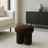 Bentley Upholstered Accent Ottoman Sculptural Cylindrical Legs White or Espresso — Allure Home Collections