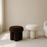Bentley Upholstered Accent Ottoman Sculptural Cylindrical Legs White or Espresso — Allure Home Collections