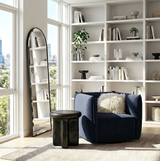 Kanangra Swivel Armchair, Indigo Velvet