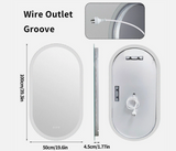 Interior Ave - LED Oval Frameless Salon / Bathroom Wall Mirror - 50 x 100cm
