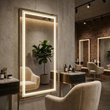 Interior Ave - LED Rectangle Frameless Salon / Bathroom Wall Mirror - 100 x 60cm