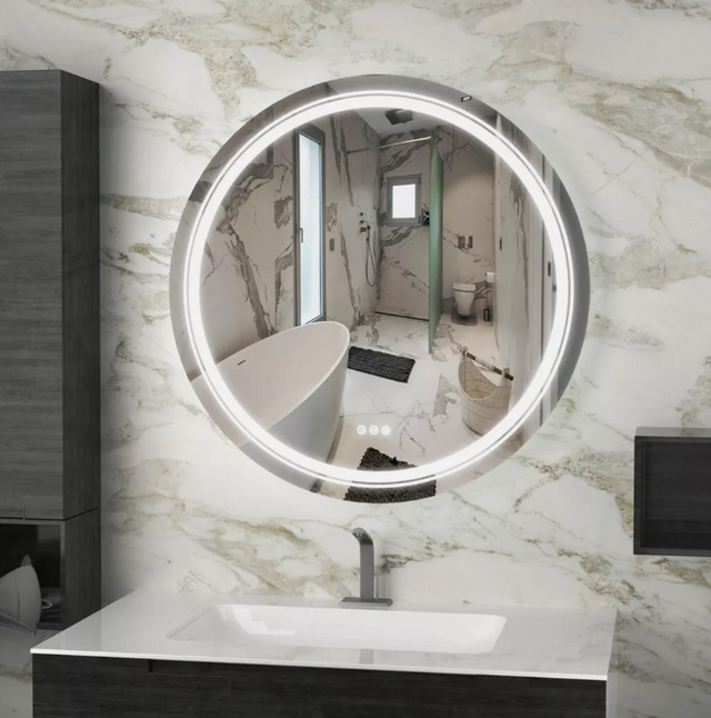 Interior Ave - LED Round Frameless Salon / Bathroom Wall Mirror - 60cm