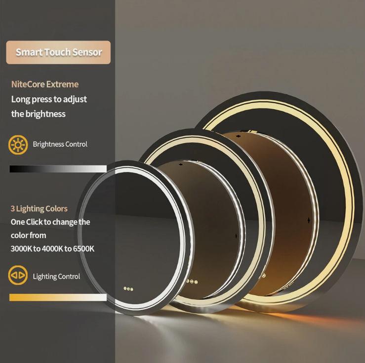 Interior Ave - LED Round Frameless Salon / Bathroom Wall Mirror - 60cm