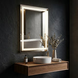 Interior Ave - LED Rectangle Frameless Salon / Bathroom Wall Mirror - 70 x 50cm