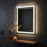 Interior Ave - LED Rectangle Frameless Salon / Bathroom Wall Mirror - 70 x 50cm