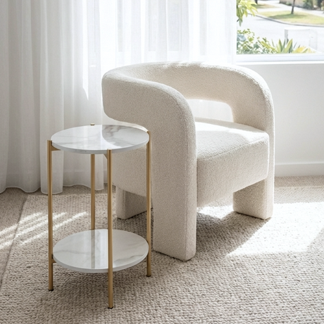 Terrigal Gold Marble Side Table