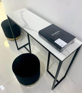 Locksley Console Table, Marble and Black