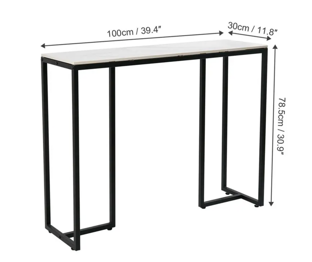 Locksley Console Table, Marble and Black