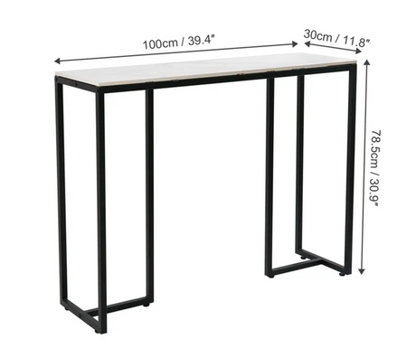 Locksley Console Table, Marble and Black