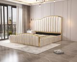 Starshine gas lift bed frame open showing generous hidden storage space — Allure Home Collections