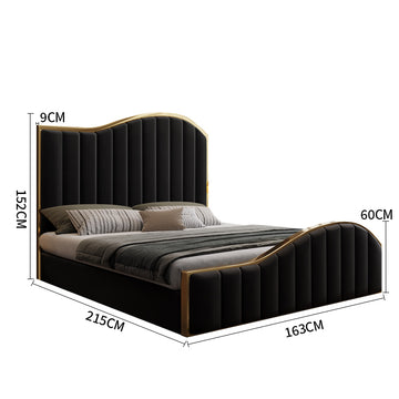 Star Shine Queen Velvet Bedframe with Storage