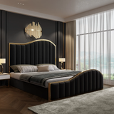 Star Shine Queen Velvet Bedframe with Storage
