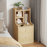 2x bedside table set light wood grain drawers metal slides bedroom furniture