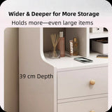 Classic Nightstand Multi-Compartment Storage Reddish-Brown Wood Grain 70cm