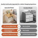 2x bedside table set modern white oak wood drawer minimalist design