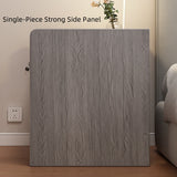 Modern Nightstand Light Gray Wood Grain Safety Tray Storage White Drawer 48cm