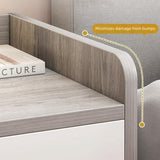 Modern Nightstand Light Gray Wood Grain Three Drawers Safety Tray Top Wooden Knobs