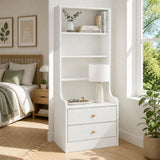 Terranora Tall Bookshelf Bedside Table, White