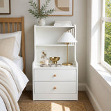 Tuntable Bedside Table with 2 Shelves, Warm White