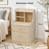 Myocum 2 Drawer Bedside Table, Natural