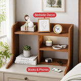 Eureka Curved Bedside Table, Reddish Brown