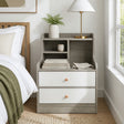 Eureka Curved Bedside Table, Light Grey