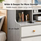 Eureka Curved Bedside Table, Light Grey