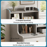 Eureka Curved Bedside Table, Light Grey