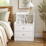 Bilambil 2 Drawer Bedside Table, White