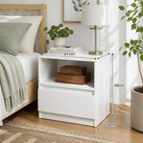 Tregeagle 1 Drawer Bedside Table, Warm White