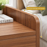 Marom Creek Bedside Table 2 Drawers with Tray Top, Walnut