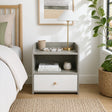 Tweed Heads Drawer Tray Bedside Table, Light Grey
