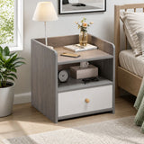 Tweed Heads Drawer Tray Bedside Table, Light Grey