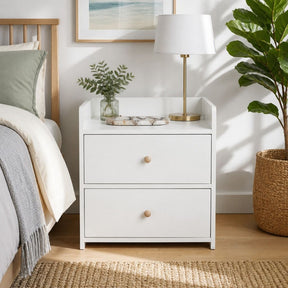 Fernleigh Minimalist Bedside Table, White