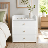 Bexhill 3 Drawer Bedside Table, Warm White