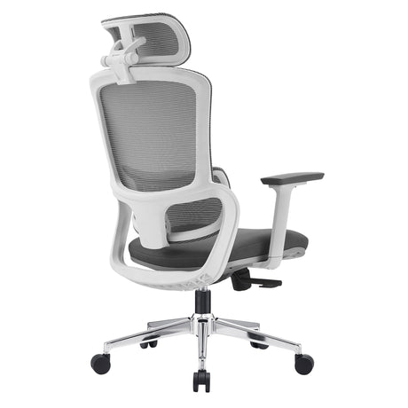Elena High-Back Ergonomic Office Chair Grey Fabric with 3D Adjustable Armrests — Allure Home Collections