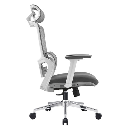 Elena High-Back Ergonomic Office Chair Grey Fabric with 3D Adjustable Armrests — Allure Home Collections