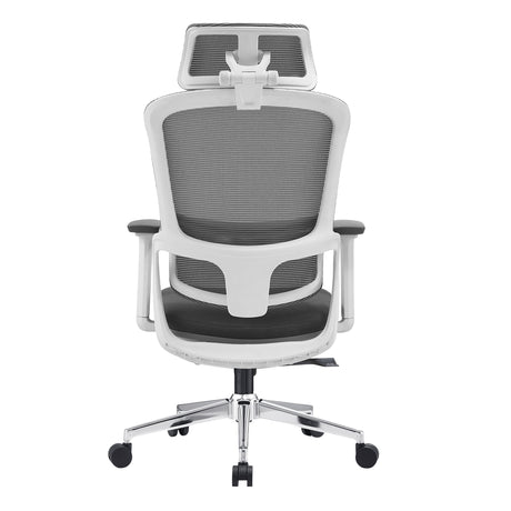 Elena High-Back Ergonomic Office Chair Grey Fabric with 3D Adjustable Armrests — Allure Home Collections