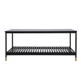 ALCONA Matte Black Coffee Table with Gold Accents