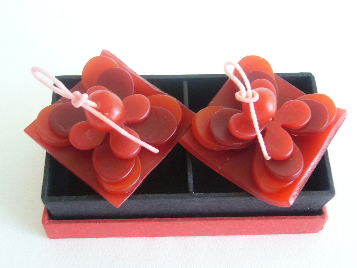Red Lotus Floating Candles Gift Box Set of 2 — Birthdays, Christmas, Valentine's and Mother's Day — Allure Home Collections