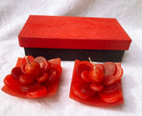 Red Lotus Floating Candles Gift Box Set of 2 — Birthdays, Christmas, Valentine's and Mother's Day — Allure Home Collections