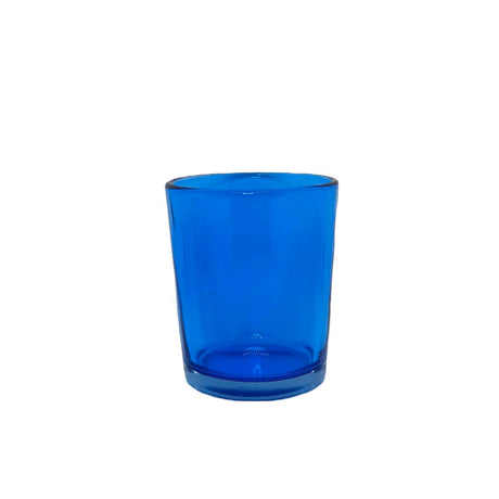 Blue glass votive tealight candle holder, set of 10