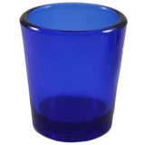 Blue glass votive tealight candle holder, set of 10