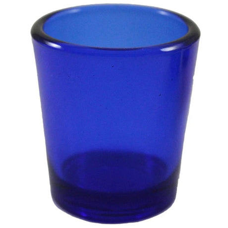 Blue glass votive tealight candle holder, set of 10